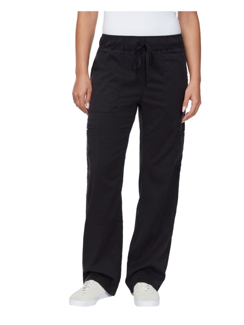 Buffalo tencel pull on Women's Black Drawstring Cargo Pants - Picture 4 of 4